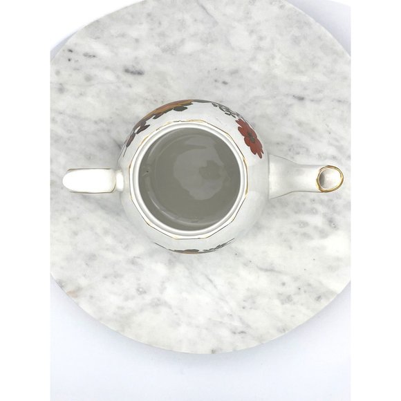 Ellgreave English Teapot Floral Handle Gold Trim Repaired Handle England Flowers - Picture 6 of 10